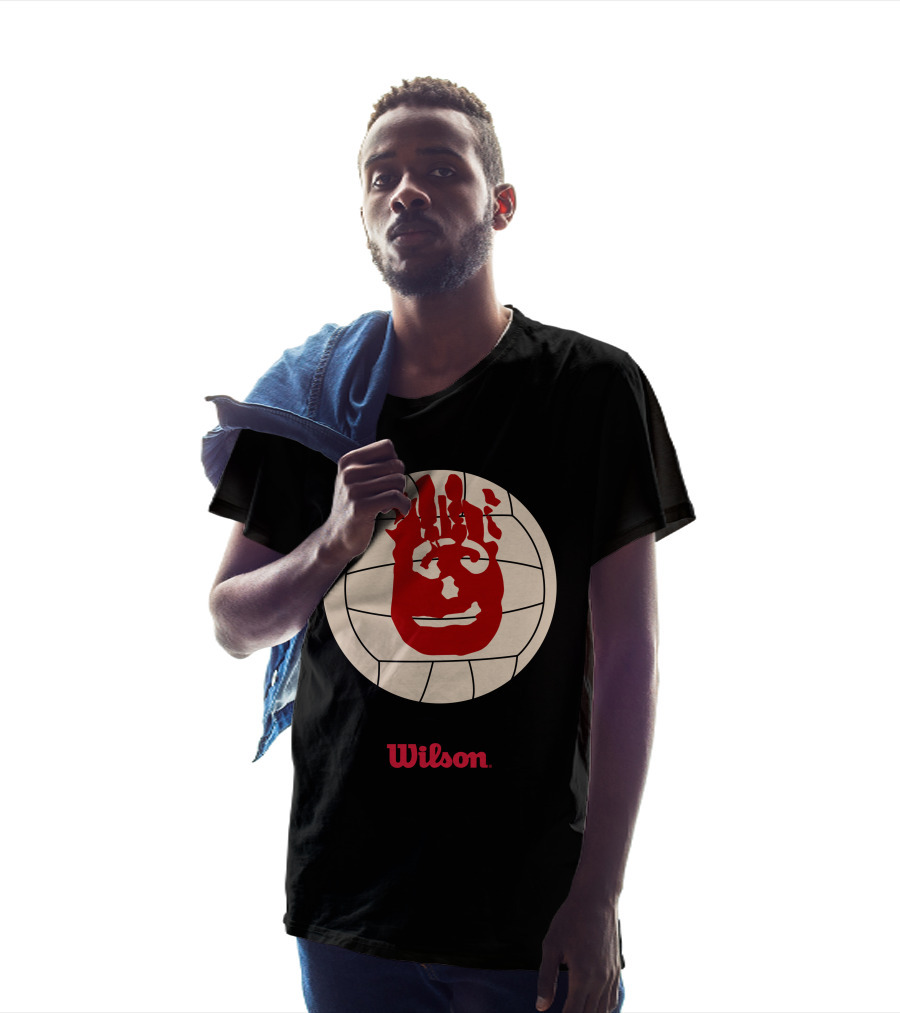 Wilson Volleyball Cast Away Movie Iconic Handprint Logo Ball T-Shirt