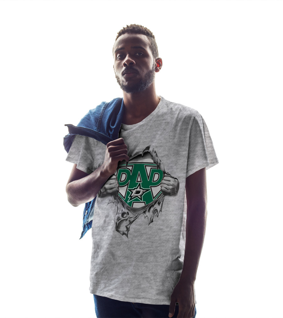 Dallas Stars Super Dad Father's Day Fan Gift T-Shirt