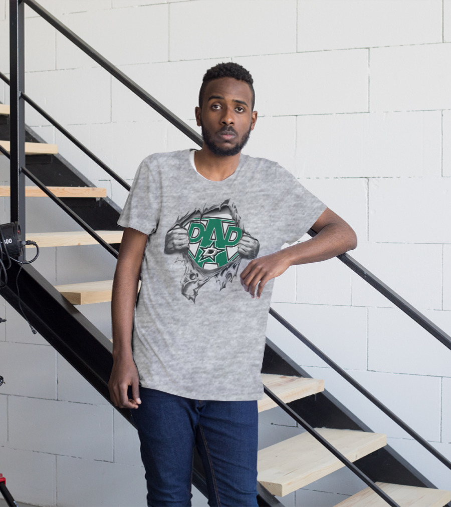 Dallas Stars Super Dad Father's Day Fan Gift T-Shirt