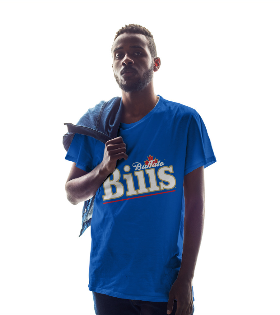 Buffalo Bills Logo With Red Maple Leaf T-Shirt