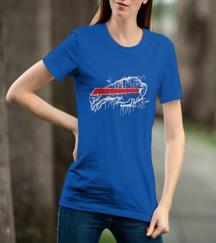 Buffalo Bills Paint Drip Splatter T-Shirt
