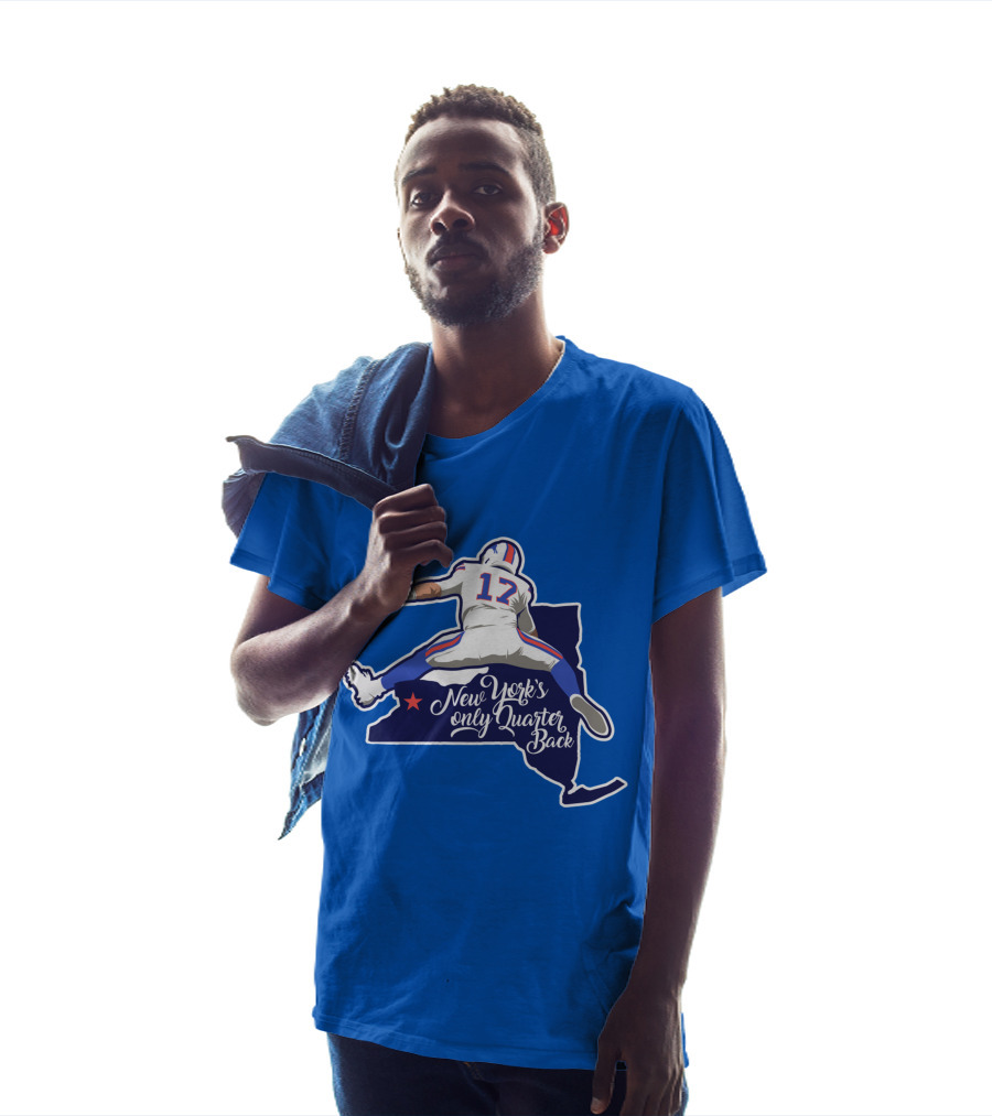 New York's Only Quarter Back 17 Football Outline T-Shirt