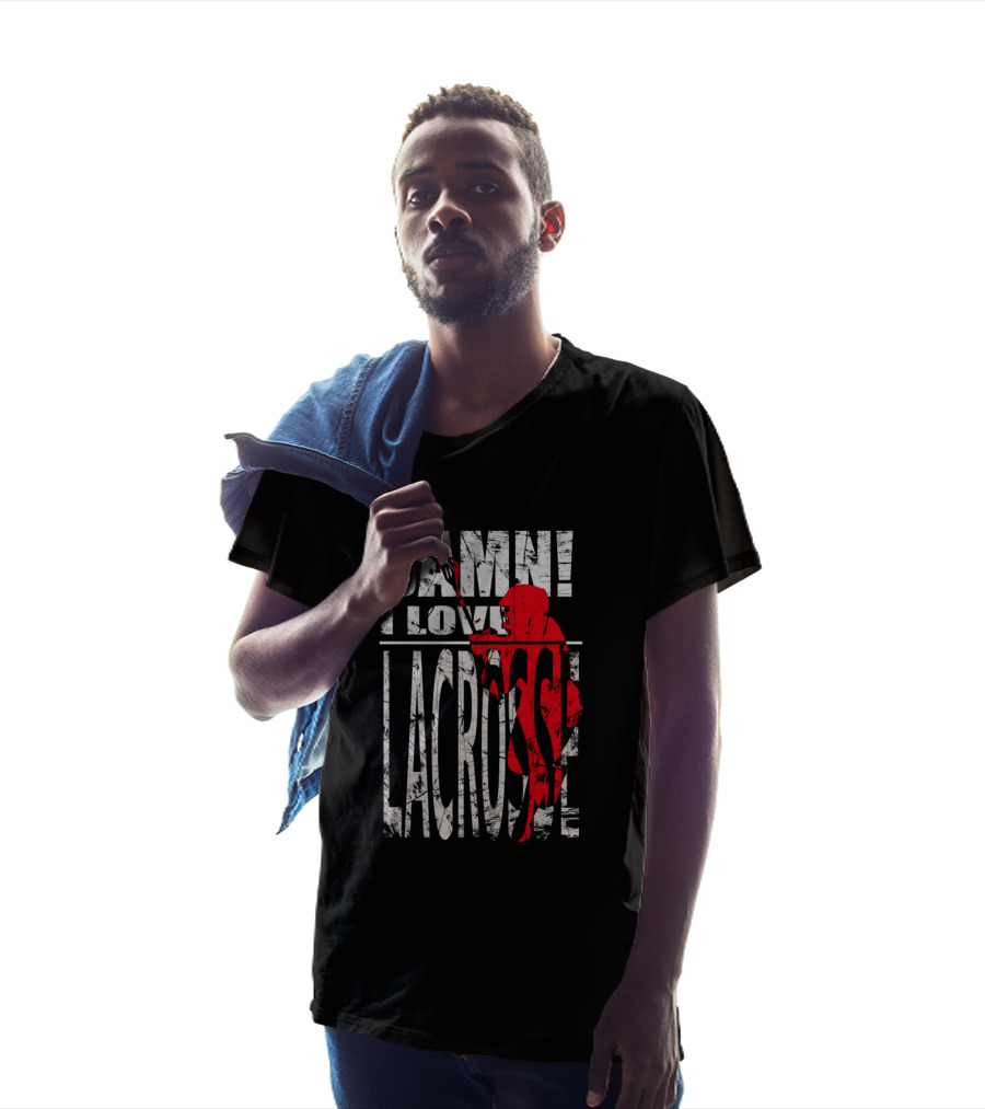 Damn I Love Lacrosse Player In Action T-Shirt
