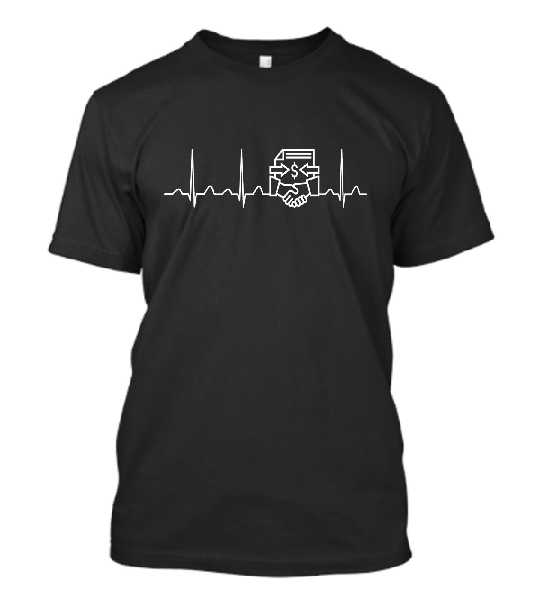 Escrow Officer's Heartbeat Pulse Contract Dollar Handshake T-Shirt