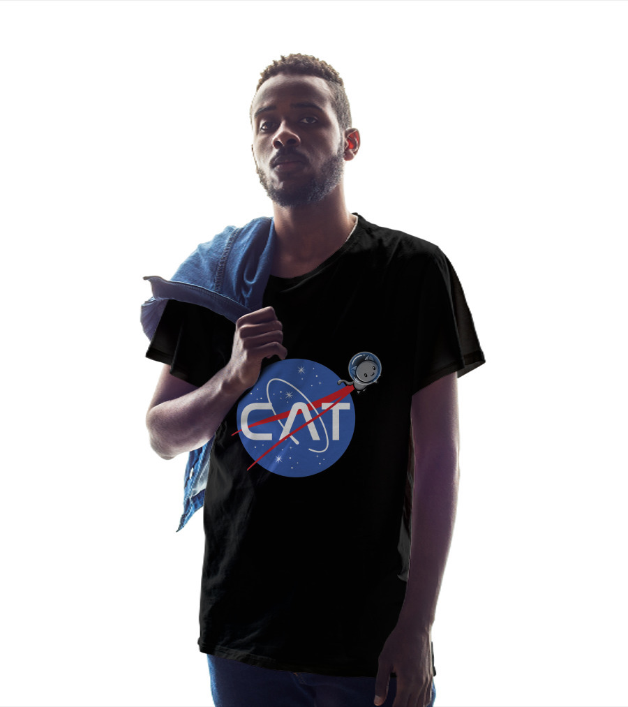 NASA Cat Space Logo With Astronaut Kitty T-Shirt
