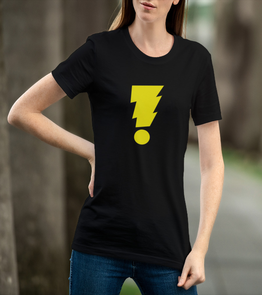MADMAN Bold Yellow Exclamation Lightning Bolt T-Shirt