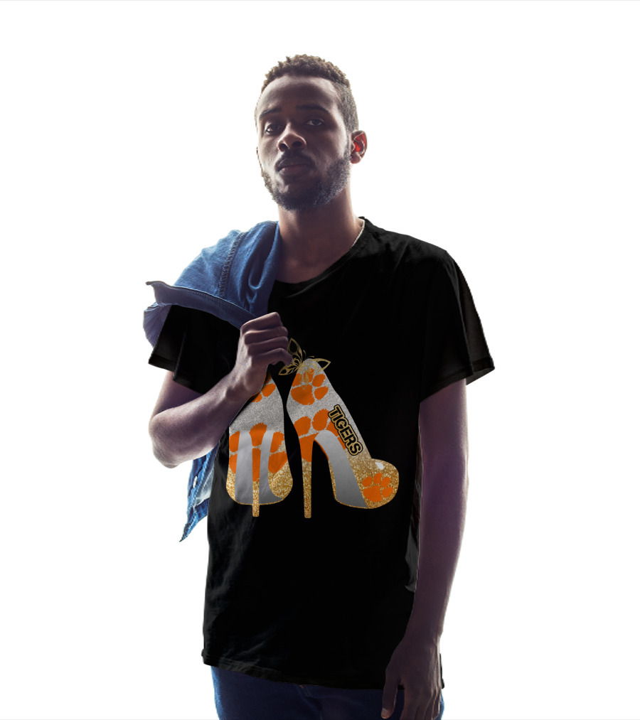 Clemson Tigers High Heel Paw Print Fashion T-Shirt