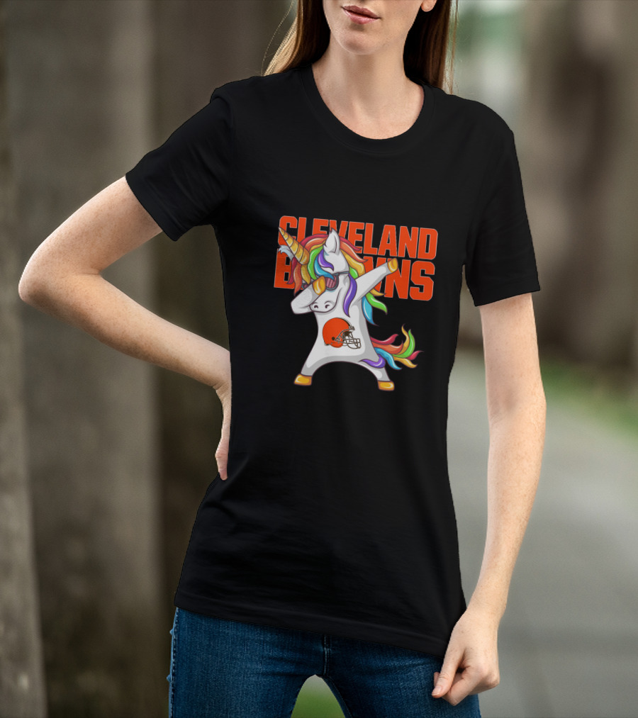 Cleveland Browns Rainbow Unicorn Football Helmet T-Shirt