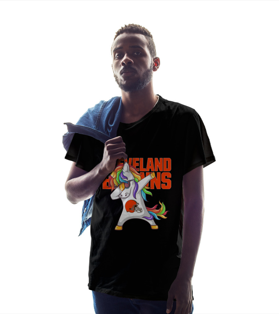 Cleveland Browns Rainbow Unicorn Football Helmet T-Shirt