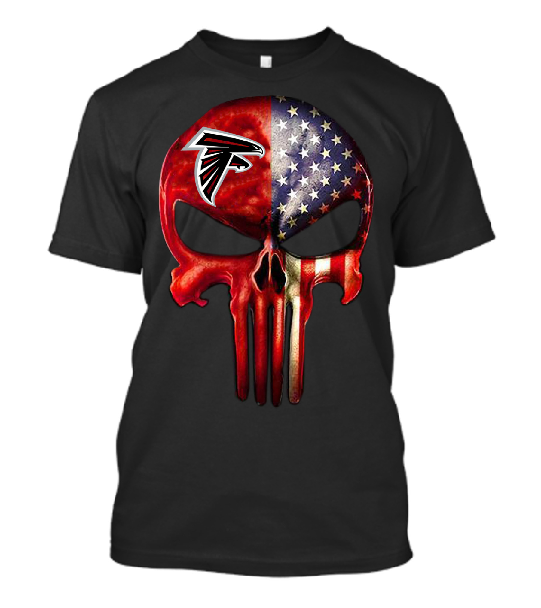 Atlanta Falcons American Flag Skull T-Shirt