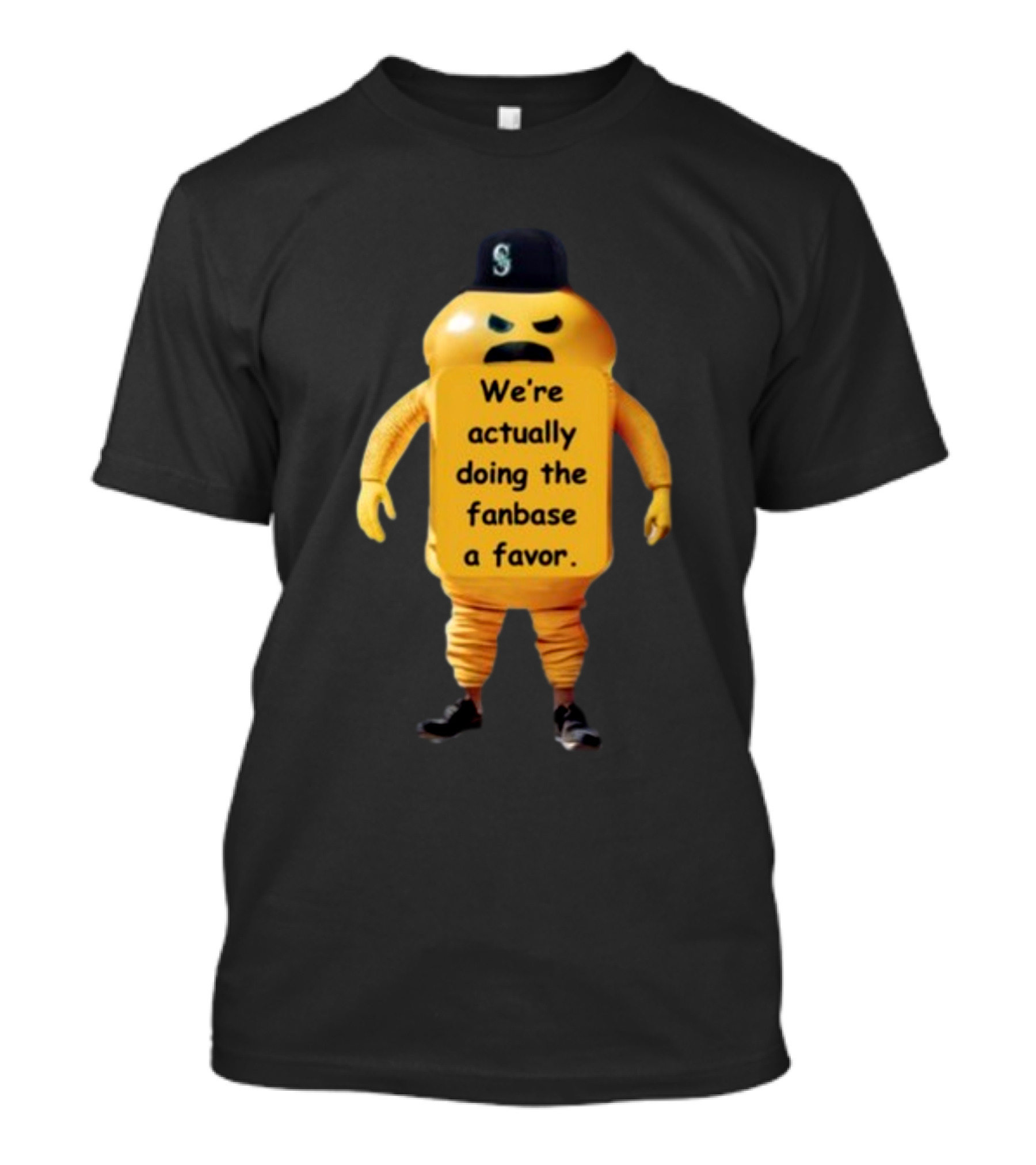 We're Actually Doing The Fanbase A Favor Mustard Bottle With Cap And Gloves T-Shirt