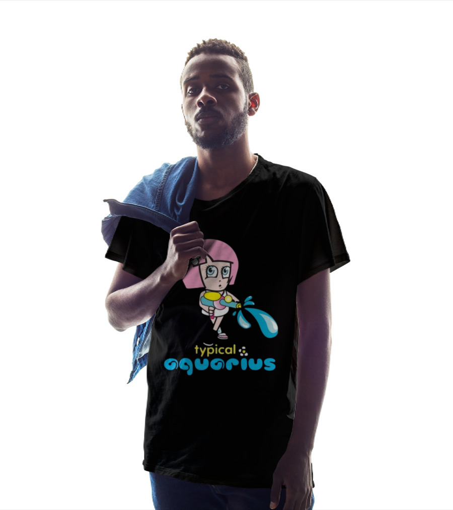 Typical Aquarius Cute Cartoon Girl With Water Splash T-Shirt