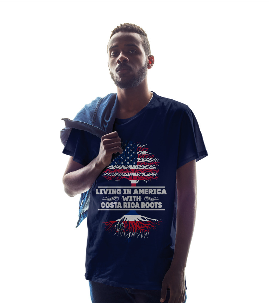 Living In America With Costa Rica Roots Patriotic Tree T-Shirt