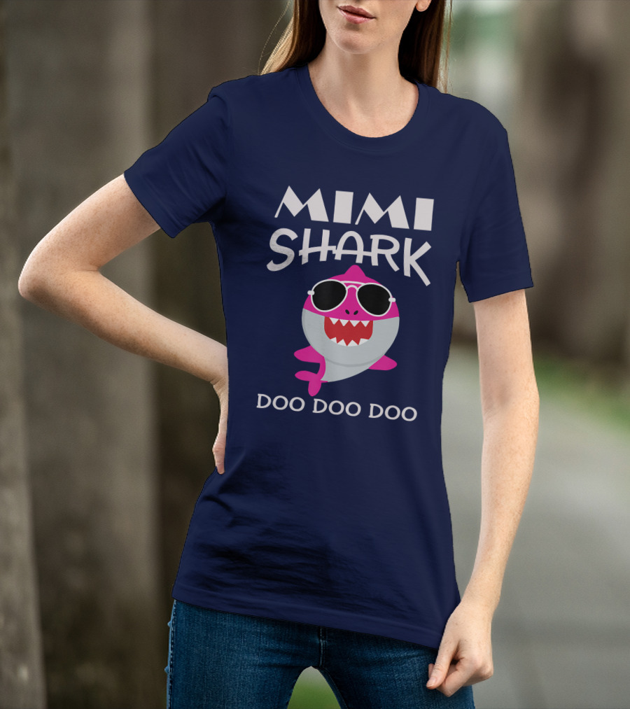 Mimi Shark Doo Doo Doo Sunglasses Fun Pink Shark T-Shirt