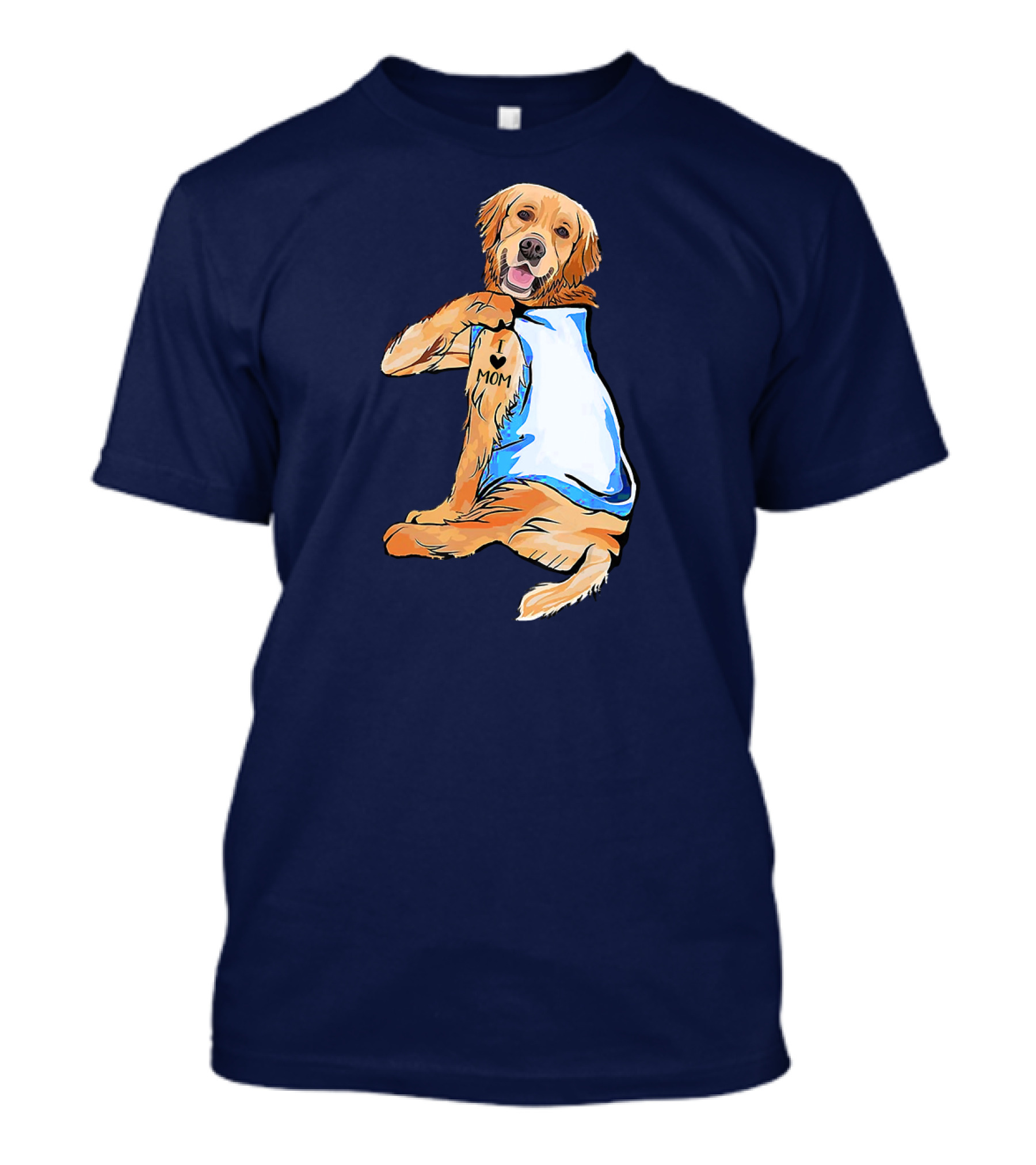 Golden Retriever Dog Tattoo 'I Love Mom' Trendy Ideas For Women T-Shirt