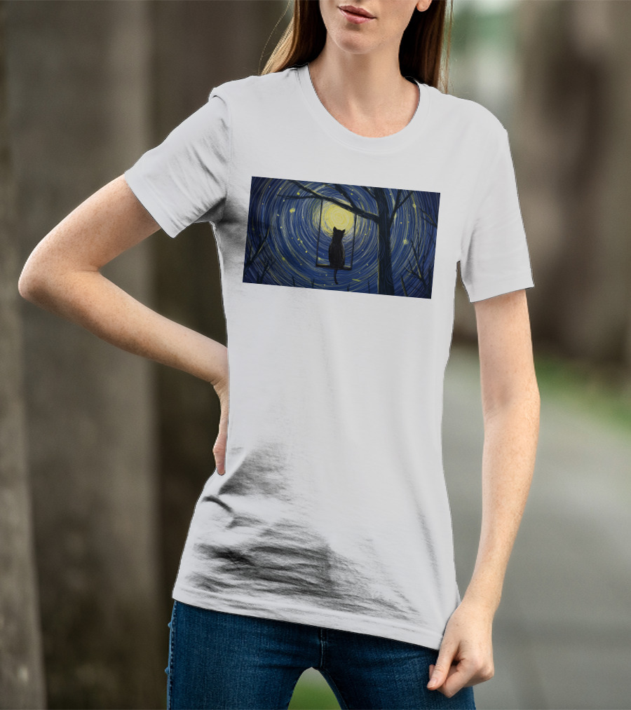 Cat Impression Starry Night Cute Series T-Shirt