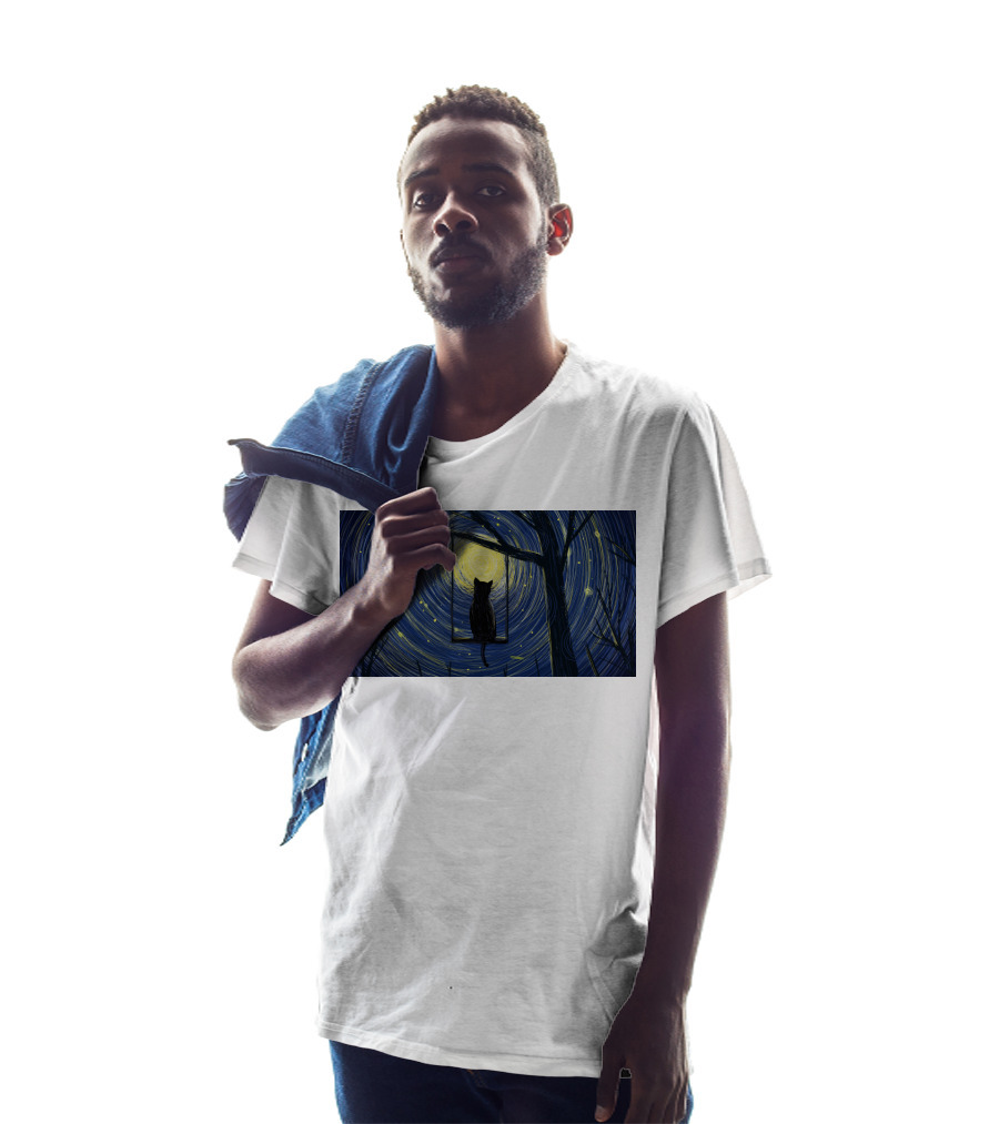 Cat Impression Starry Night Cute Series T-Shirt