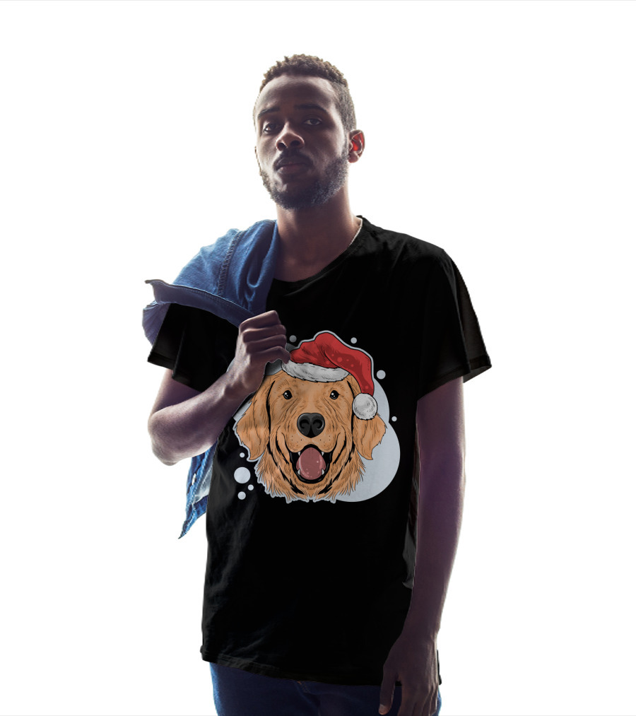 Christmas Dog Santa Claus Hat T-Shirt