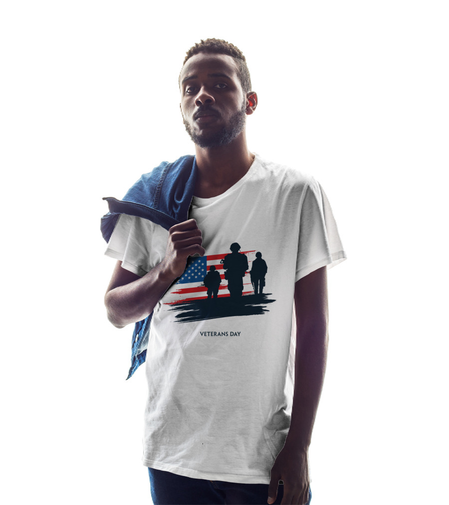 Veterans Day USA Flag With Soldier T-Shirt
