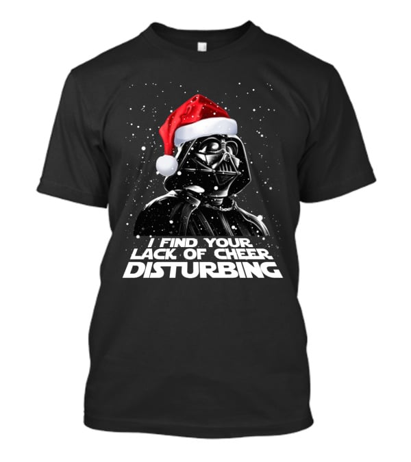 Darth Vader I Find Your Lack Of Cheer Disturbing Santa Hat Snowflakes T-Shirt