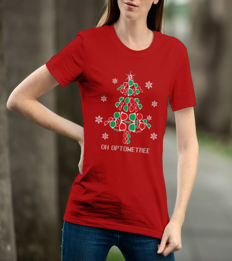 Oh Optometree Christmas Specs And Snowflakes T-Shirt