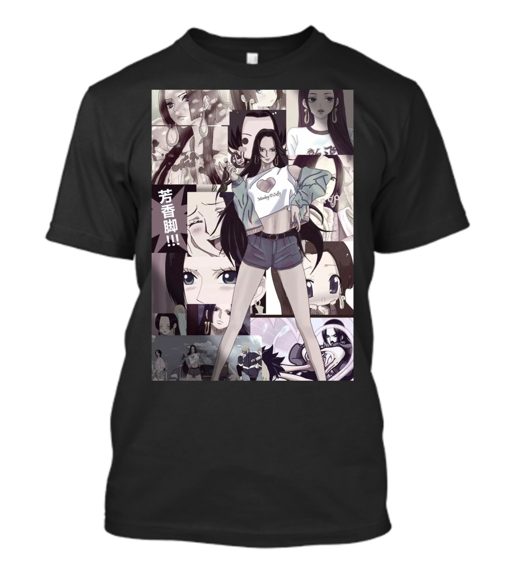 Hancock Boa Hancock Anime Collage Manga Styled Character Panels T-Shirt