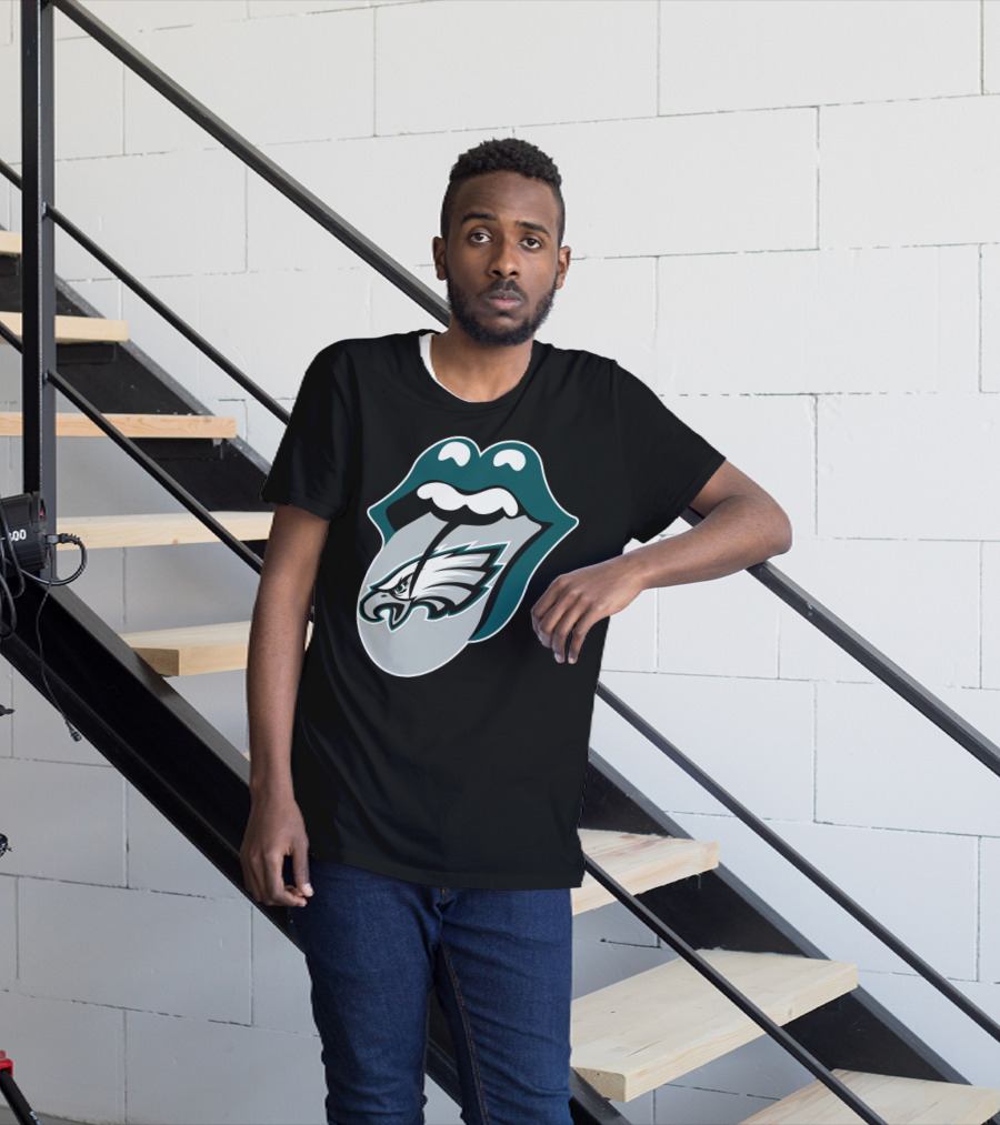 Rolling Stones Philadelphia Eagles Inspired Tongue T-Shirt
