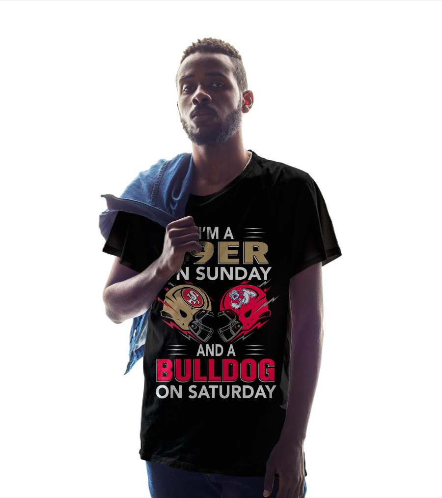 I'm A 49ers On Sunday And A Bulldog On Saturday Helmet T-Shirt