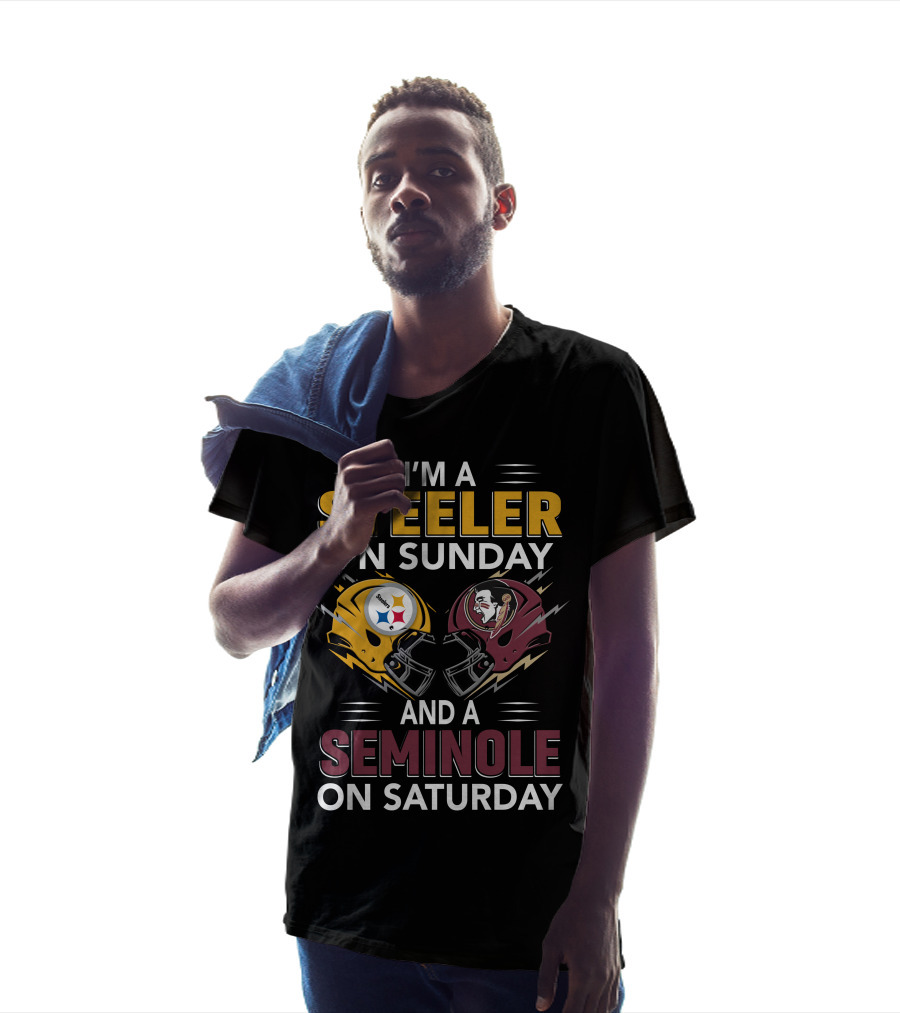 I'm A Steeler On Sunday And A Seminole On Saturday Helmet Clash T-Shirt