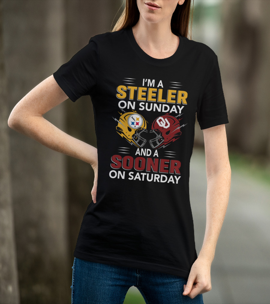 I'm A Steeler On Sunday And A Sooner On Saturday Helmets T-Shirt