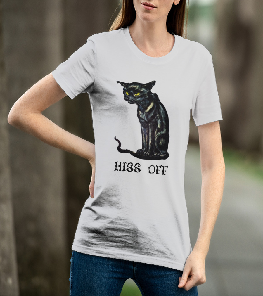 Hiss Off Cat With Grumpy Black Cat T-Shirt
