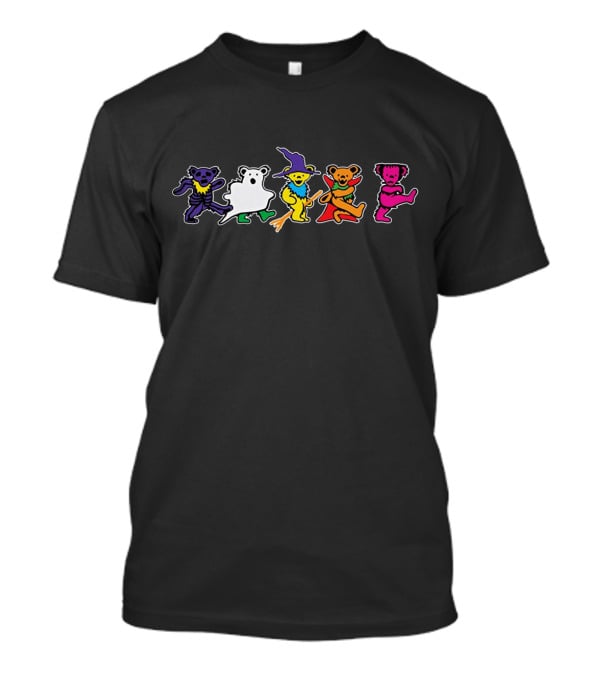 Grateful Dead Halloween Dancing Bears In Costume Ghost Witch Pumpkin T-Shirt