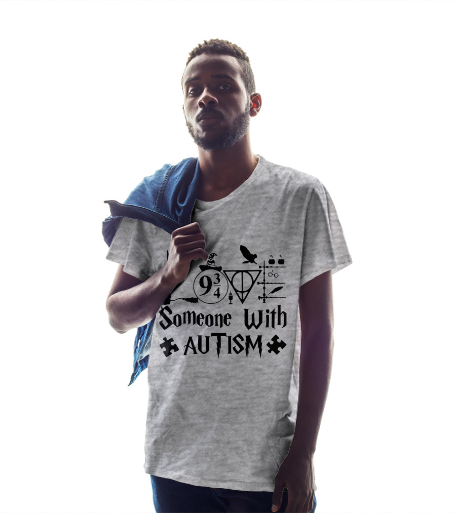 Love Someone With Autism 9 3/4 Wizard Elements Puzzle Pieces T-Shirt