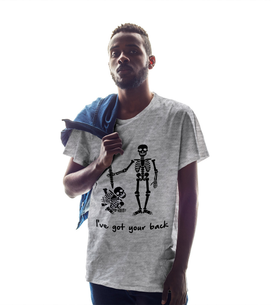 Skeleton I've Got Your Back Humorous Skeletons Carrying Each Other T-Shirt