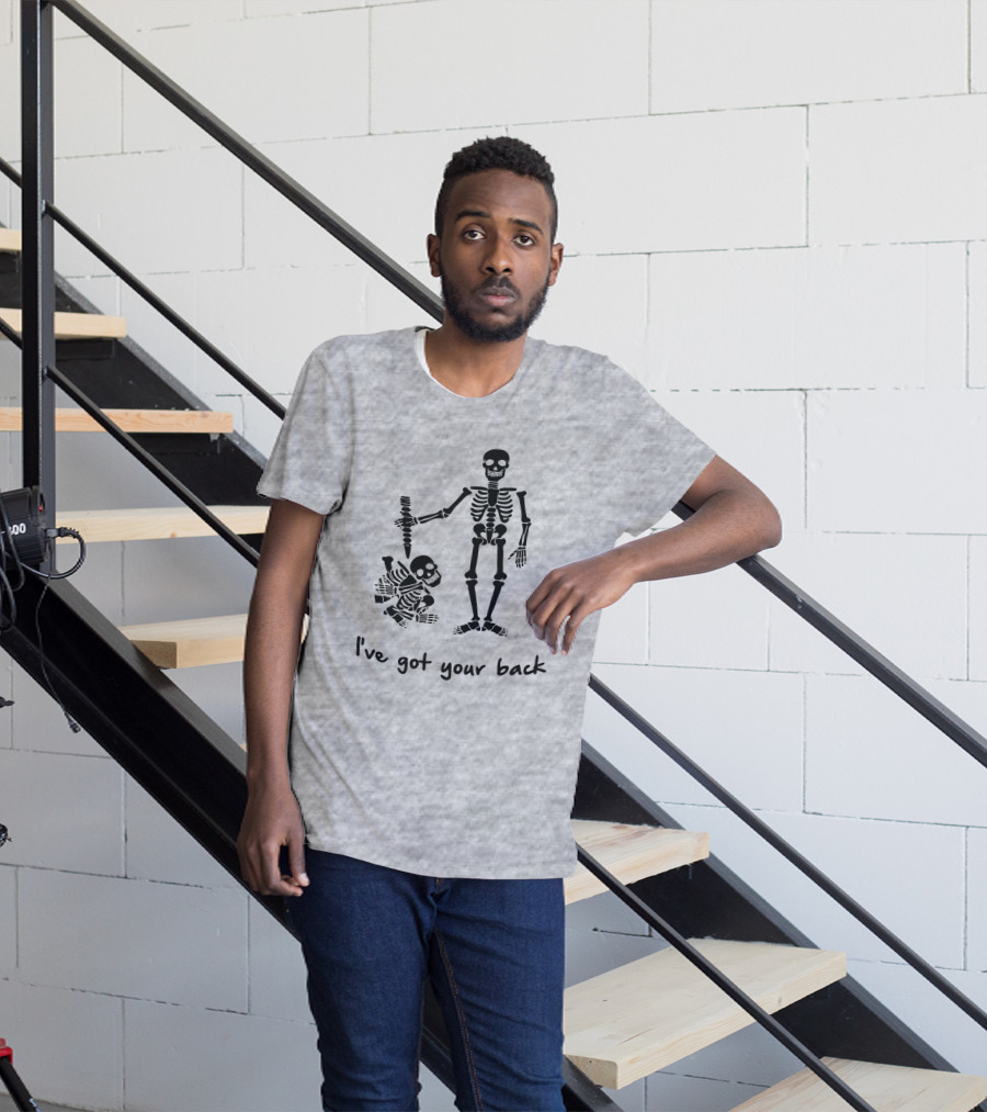 Skeleton I've Got Your Back Humorous Skeletons Carrying Each Other T-Shirt