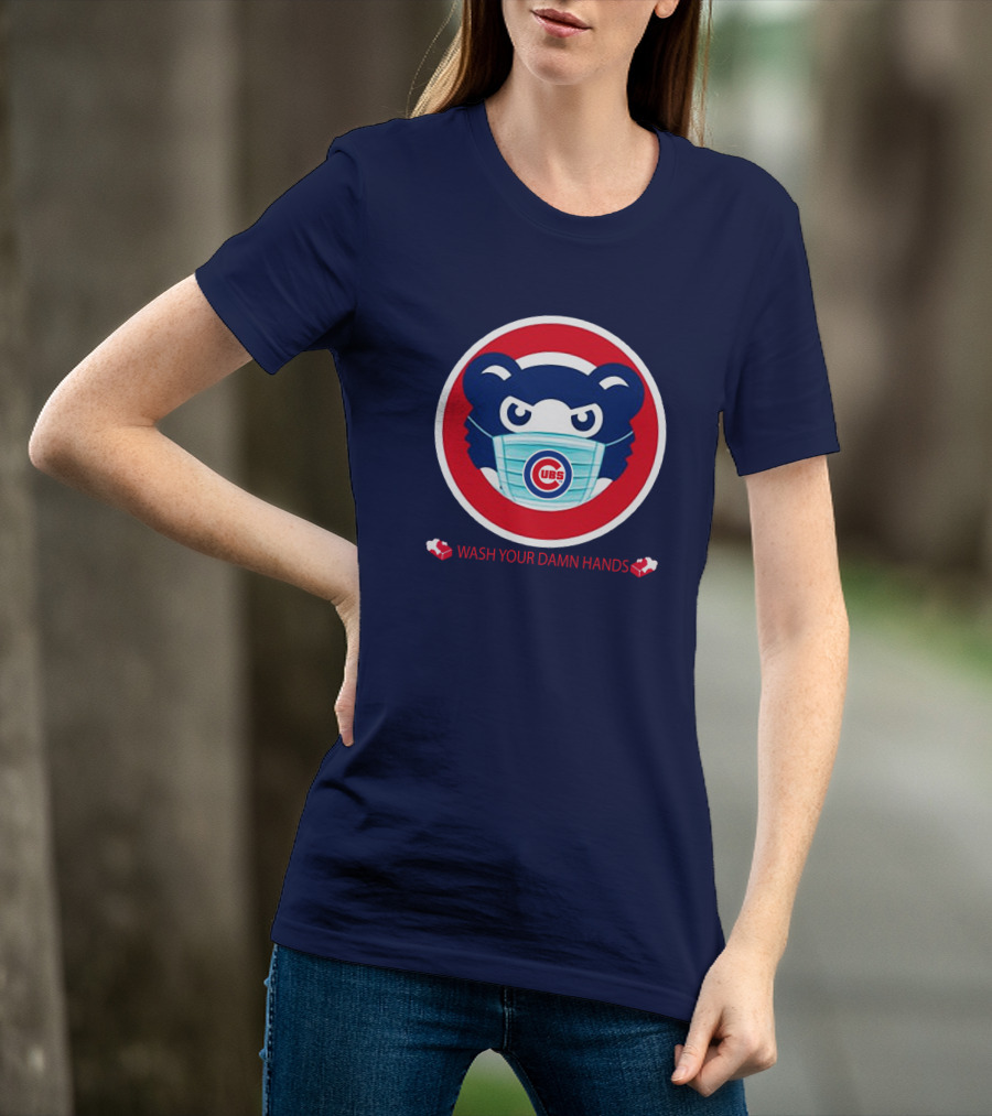 Chicago Cubs Masked Bear Wash Your Damn Hands T-Shirt