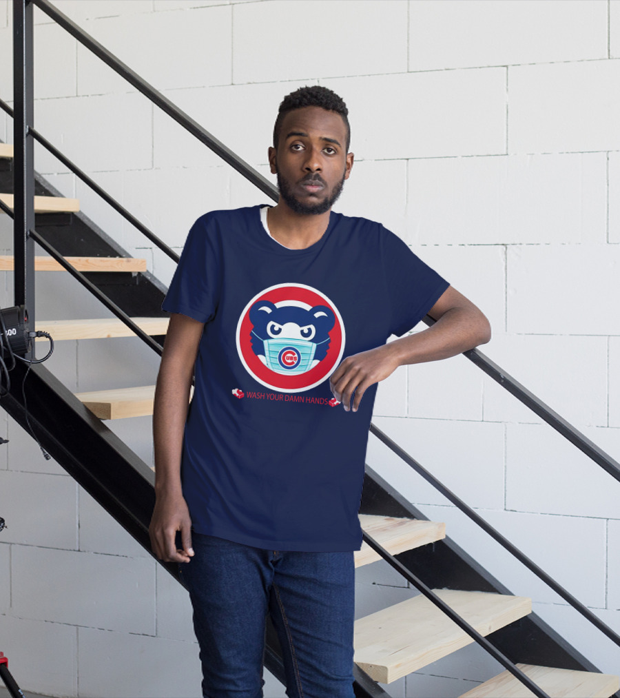 Chicago Cubs Masked Bear Wash Your Damn Hands T-Shirt