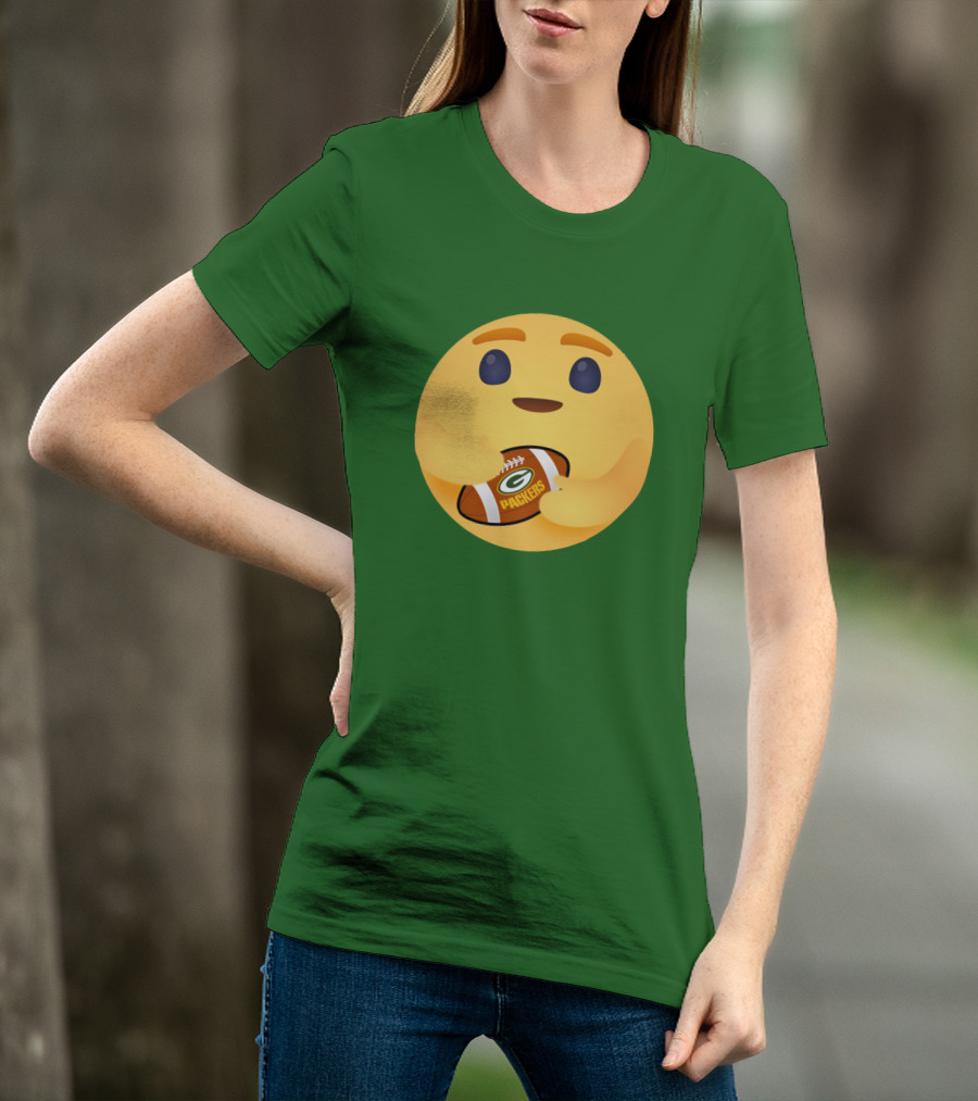 Care Emoji Hugs Green Bay Packers Football T-Shirt