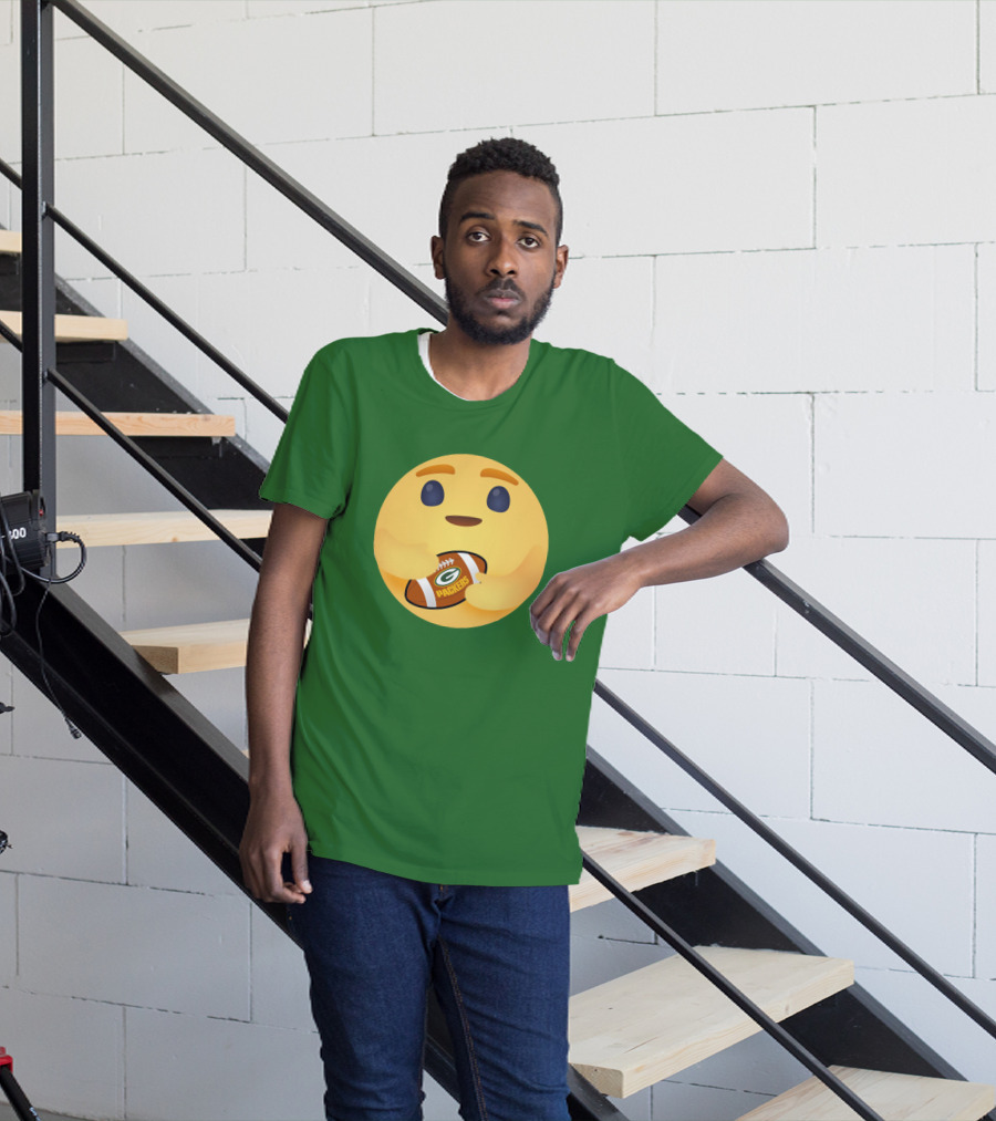 Care Emoji Hugs Green Bay Packers Football T-Shirt