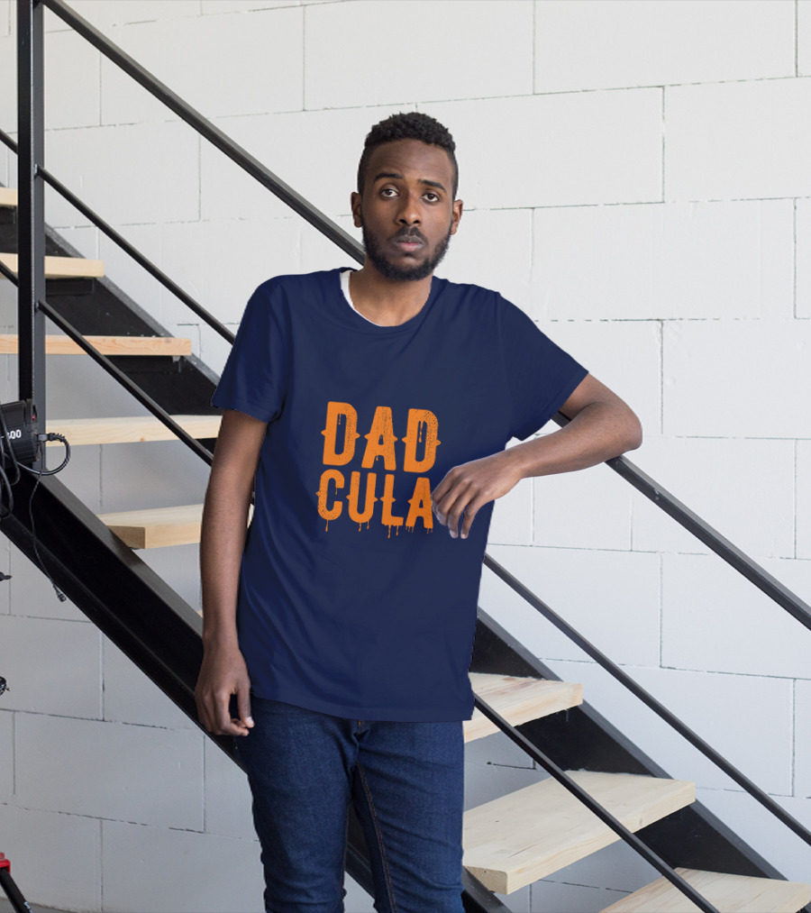 Dadcula Funny Dad Spooky Halloween Vampire Joke T-Shirt