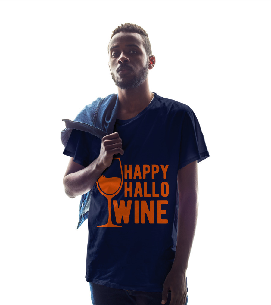 Happy HalloWine Wine Glass Halloween T-Shirt