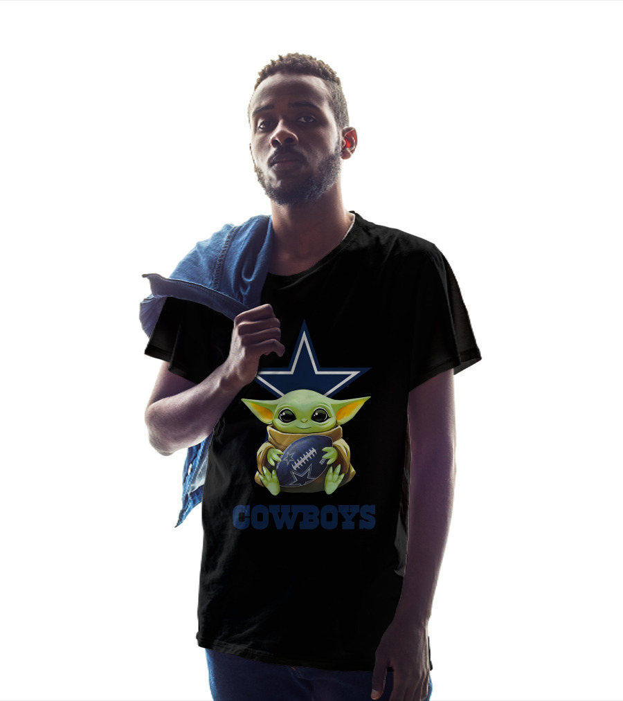 Grogu Cowboys Football Hug Dallas Tailgate Star T-Shirt