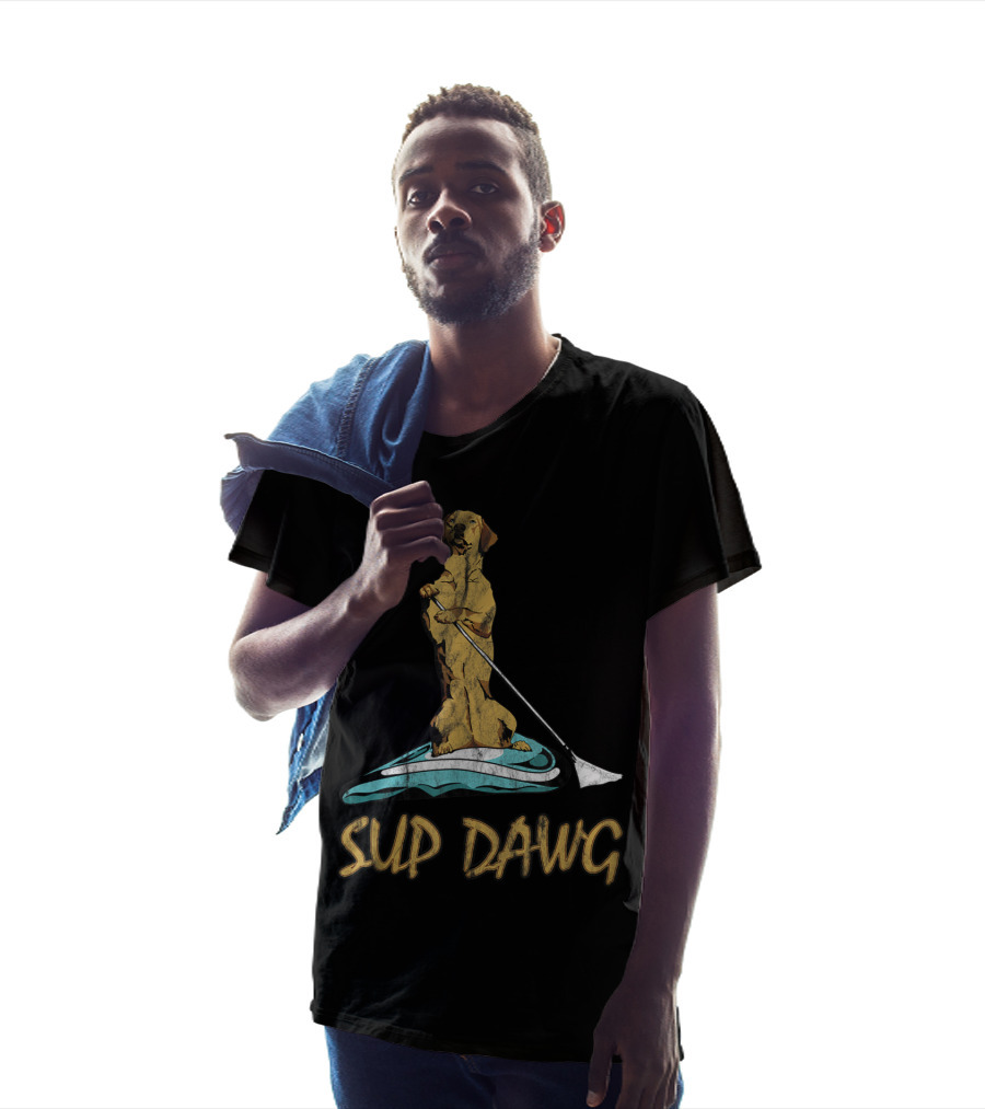 SUP DAWG Stand Up Paddle Board Surfing Dog T-Shirt