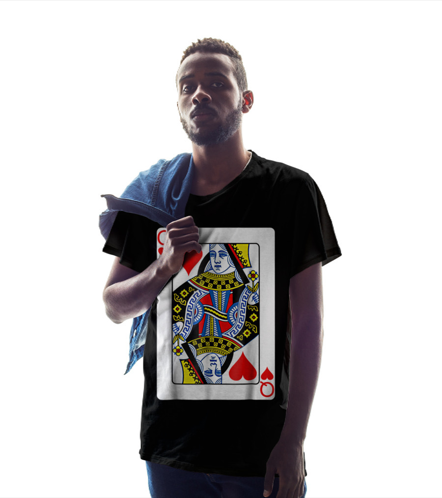 Queen Of Hearts Playing Card Poker T-Shirt