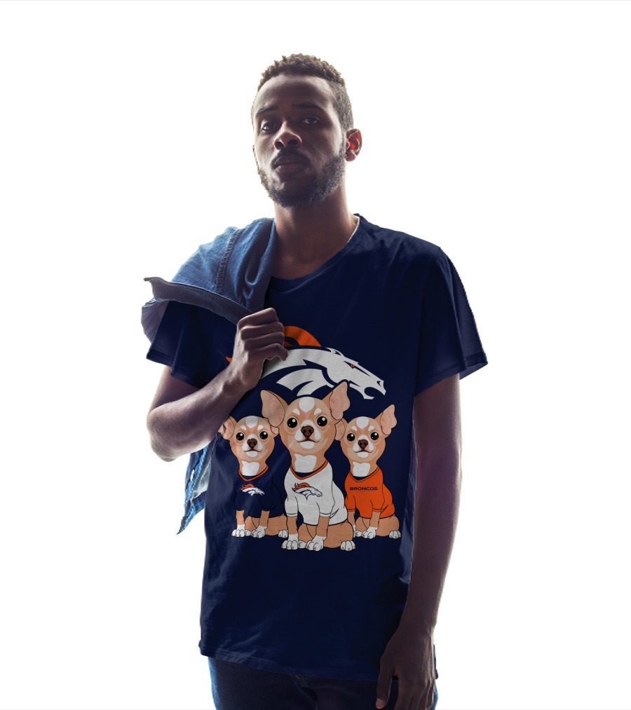 Denver Broncos Chihuahua Trio T-Shirt