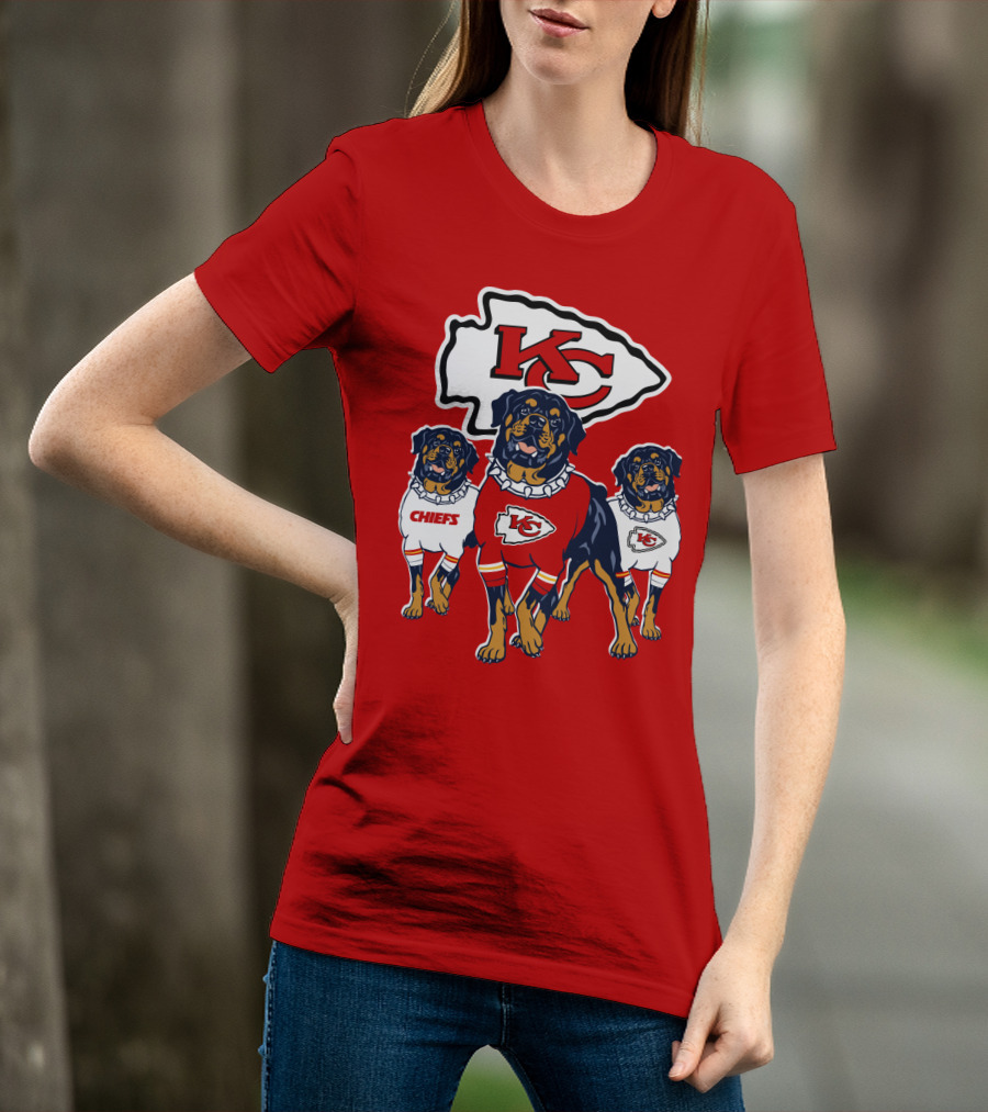 Kansas City Chiefs Rottweiler Trio T-Shirt