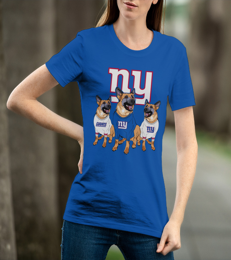 New York Giants German Shepherd Trio T-Shirt