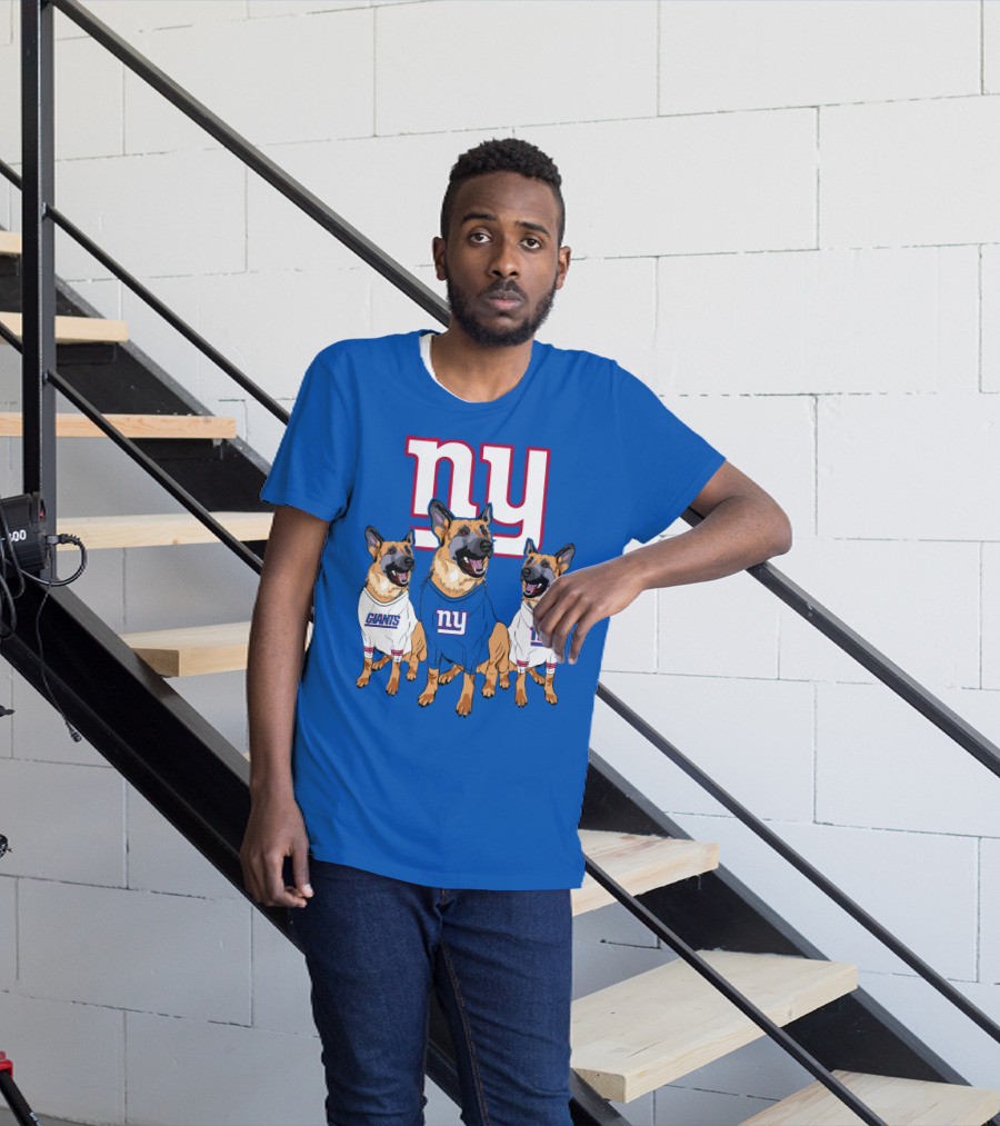 New York Giants German Shepherd Trio T-Shirt