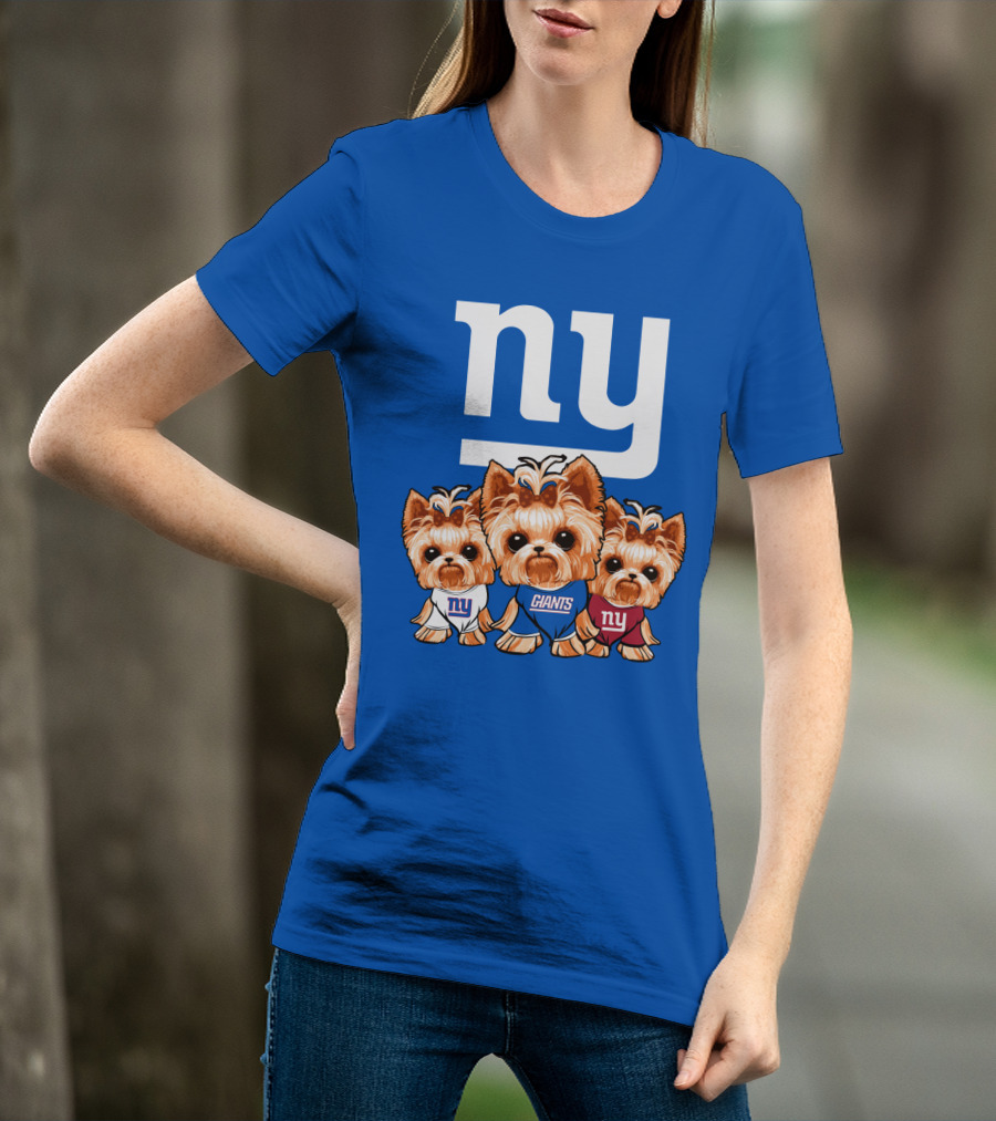 New York Giants Yorkshire Terrier T-Shirt
