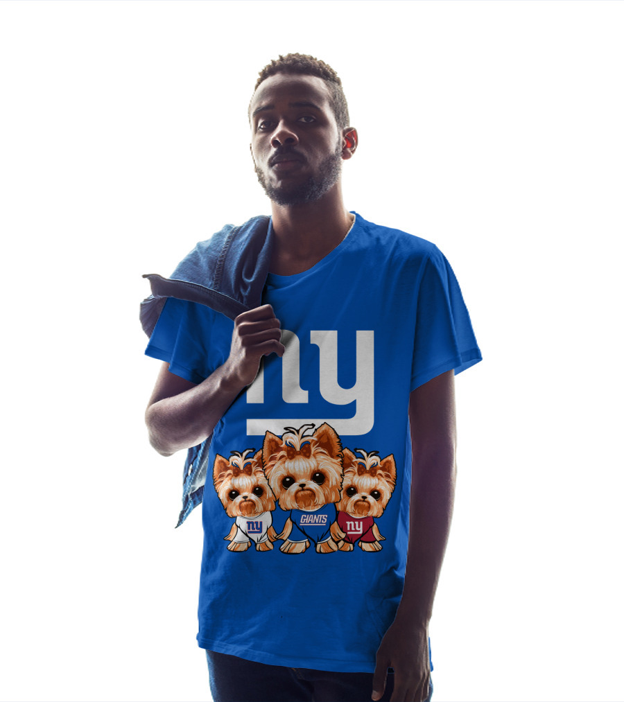 New York Giants Yorkshire Terrier T-Shirt